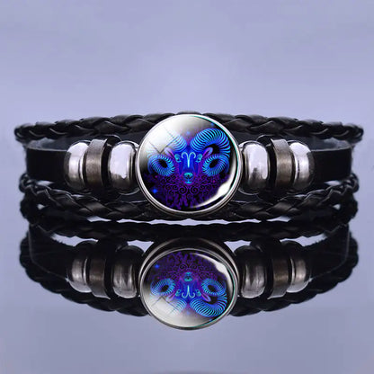 Bracciale in Pelle con Ciondolo Astrologico