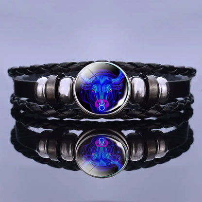 Bracciale in Pelle con Ciondolo Astrologico