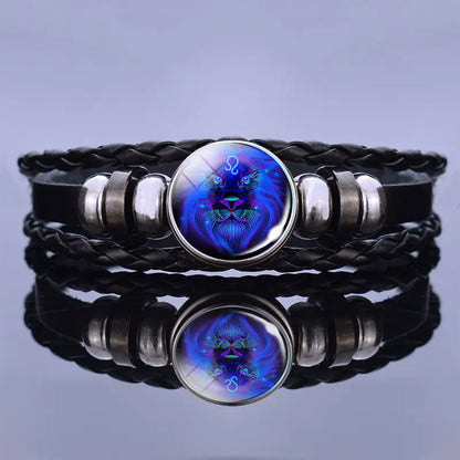 Bracciale in Pelle con Ciondolo Astrologico