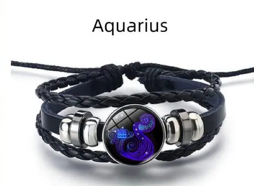 Bracciale in Pelle con Ciondolo Astrologico