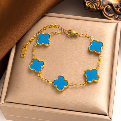 Bracciale quadrifoglio portafortuna