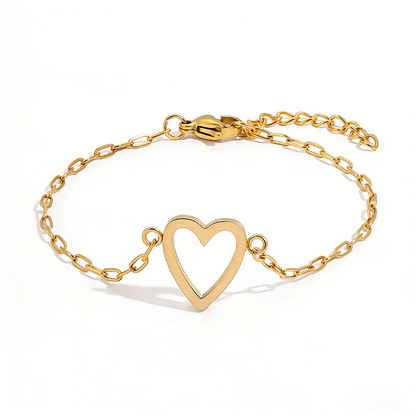 Bracciale Regolabile con Cuore Abbinato per Coppia