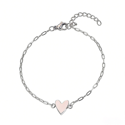 Bracciale Regolabile con Cuore Abbinato per Coppia