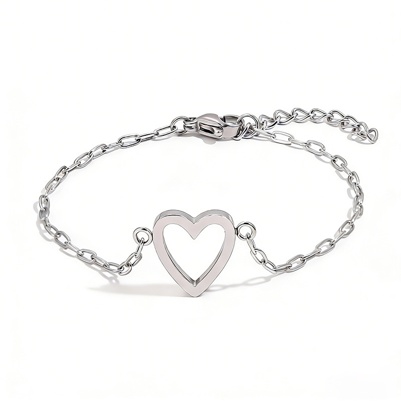 Bracciale Regolabile con Cuore Abbinato per Coppia