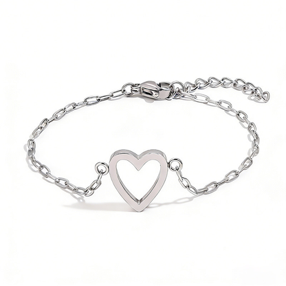 Bracciale Regolabile con Cuore Abbinato per Coppia