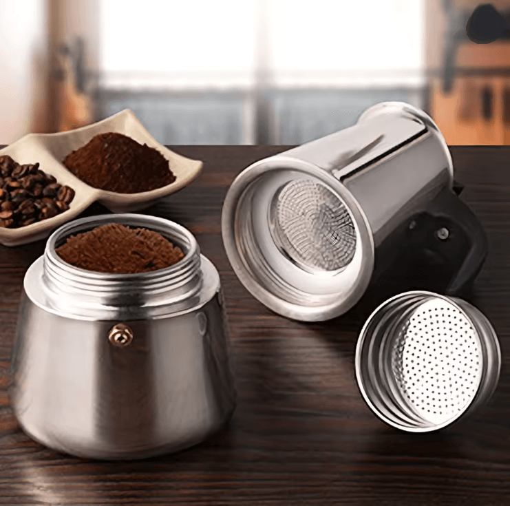 Caffettiera moka in acciaio inossidabile | Macchina per caffè espresso da fornello, prepara 9 tazze | Compatibile con ga