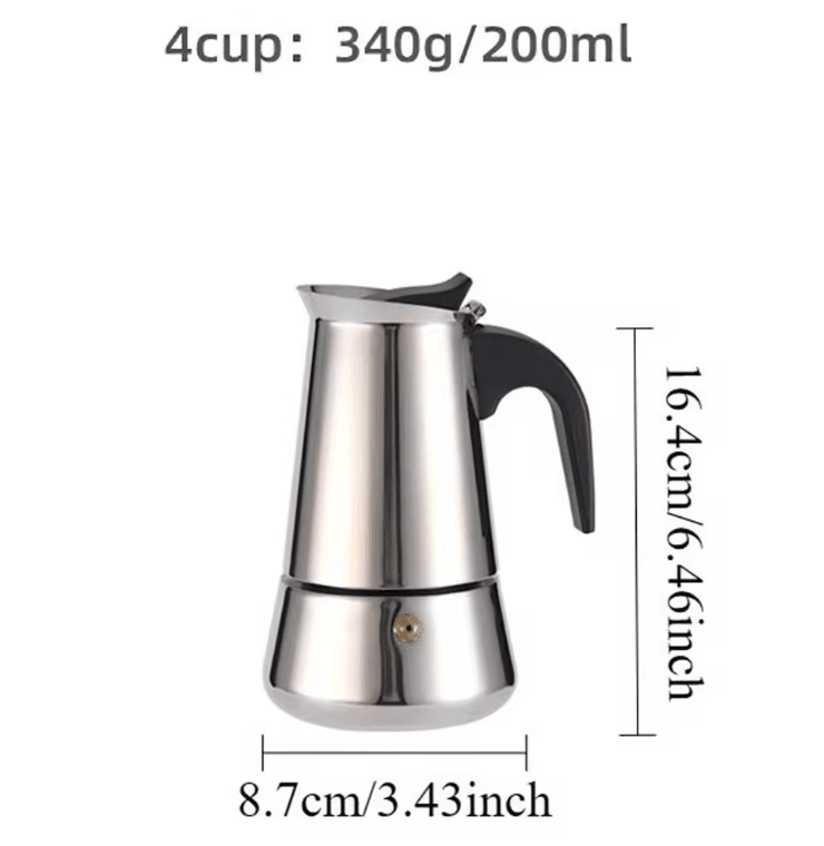 Caffettiera moka in acciaio inossidabile | Macchina per caffè espresso da fornello, prepara 9 tazze | Compatibile con ga