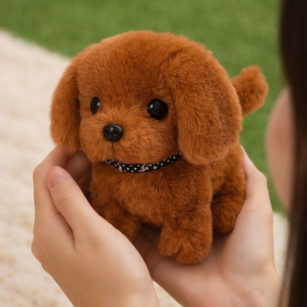 Cagnolino robot interattivo peluche che cammina abbaia e scodinzola