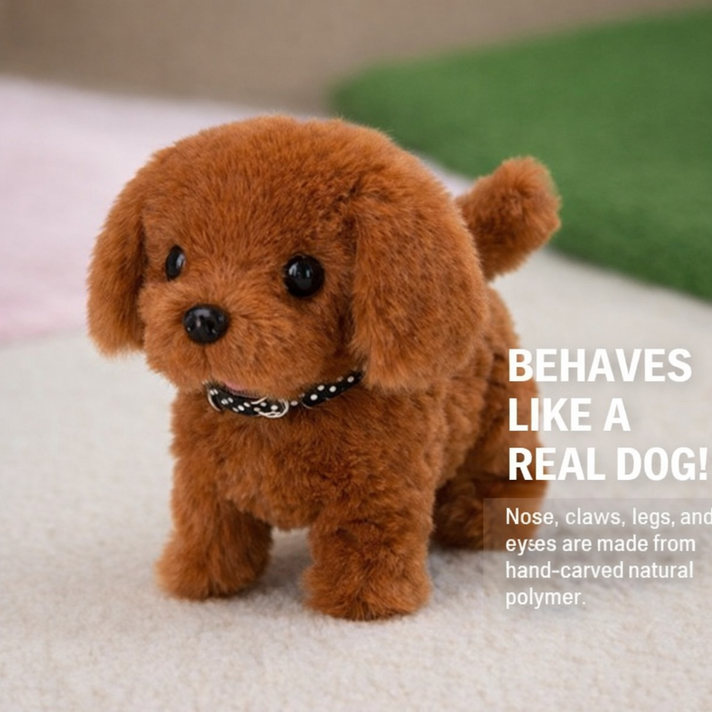 Cagnolino robot interattivo peluche che cammina abbaia e scodinzola