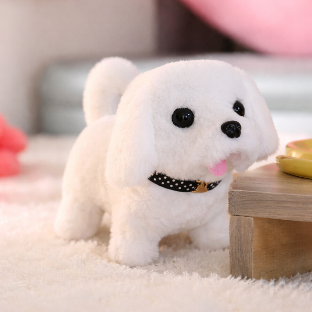 Cagnolino robot interattivo peluche che cammina abbaia e scodinzola