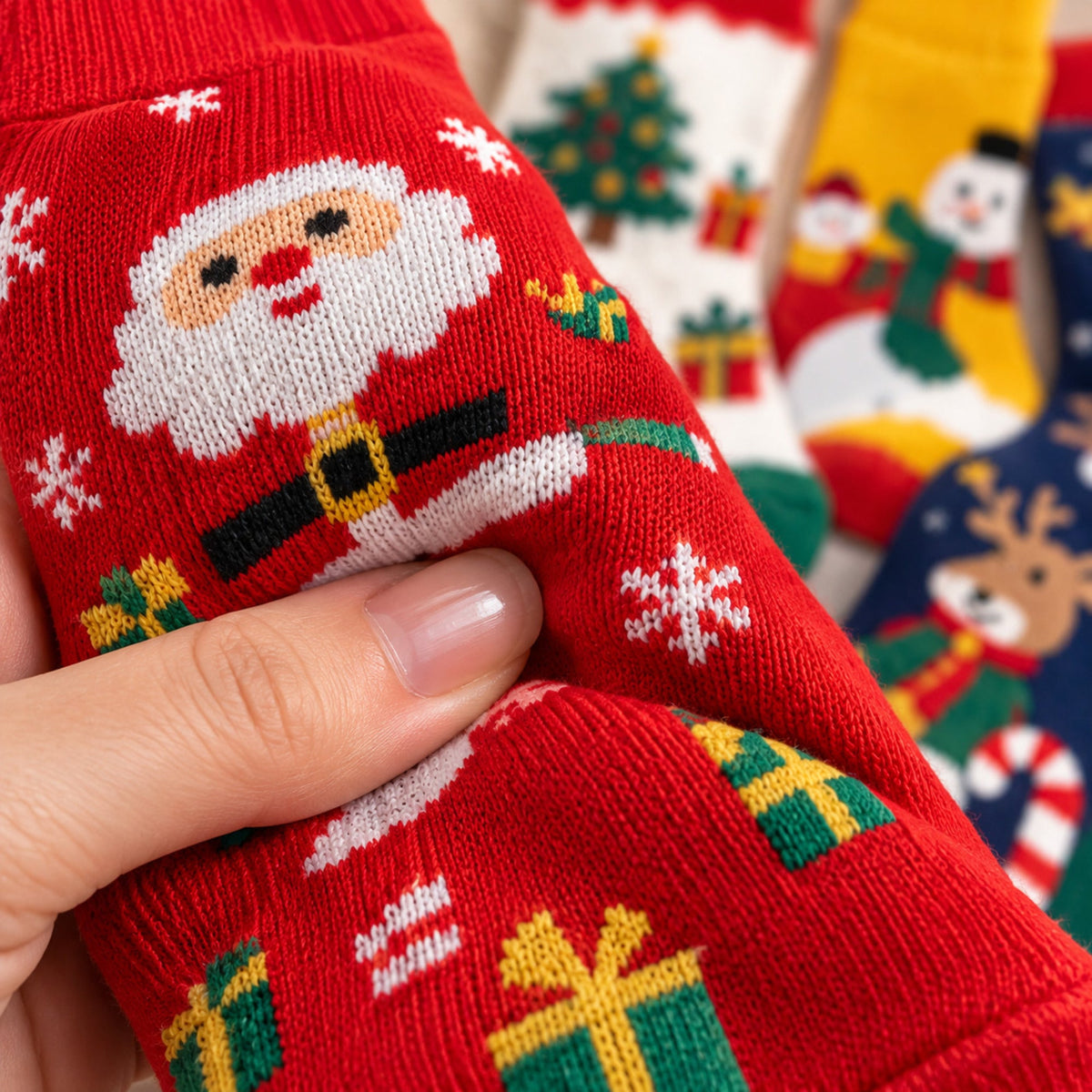 Calendario dell'Avvento con calzini di Natale 24 giorni, confezione regalo misteriosa da 12 paia, fantasie festive casua