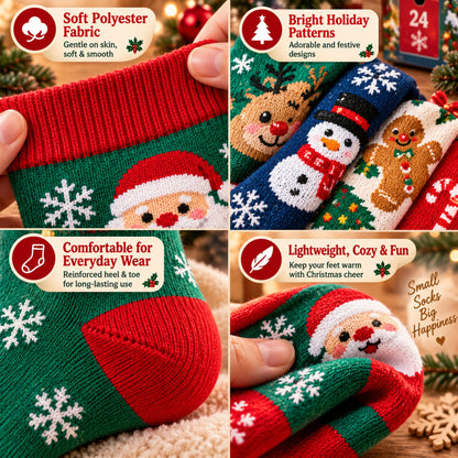 Calendario dell'Avvento con calzini di Natale 24 giorni, confezione regalo misteriosa da 12 paia, fantasie festive casua