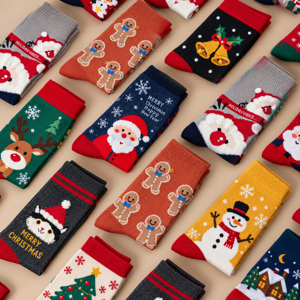 Calendario dell'Avvento con calzini di Natale 24 giorni, confezione regalo misteriosa da 12 paia, fantasie festive casua