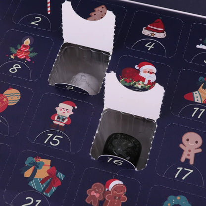 Calendario dell'avvento con cristalli e 24 pietre naturali, calendario per bambini con pietre levigate da collezione e g