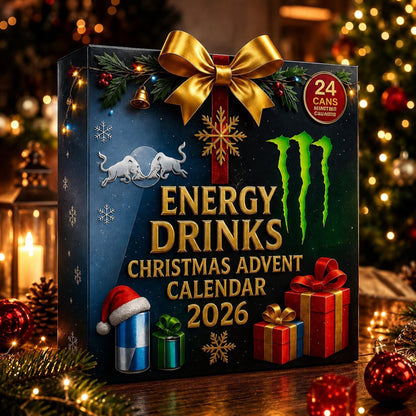 Calendario dell'avvento energy drink 24 giorni conto alla rovescia natalizio