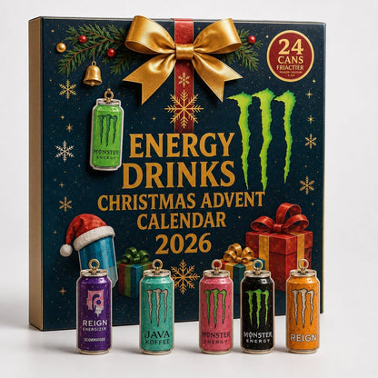 Calendario dell'avvento energy drink 24 giorni conto alla rovescia natalizio