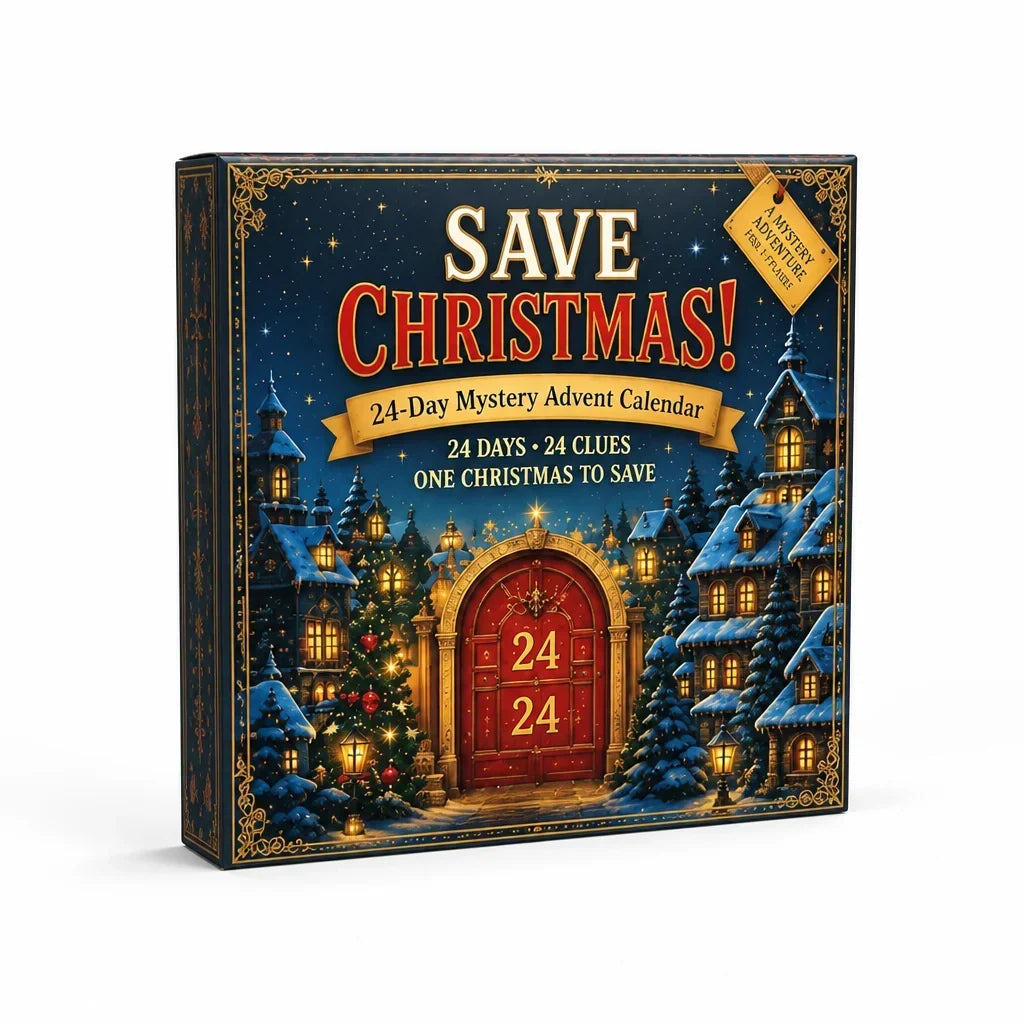 Calendario dell'avvento con enigmi escape room da 24 giorni (6 temi)