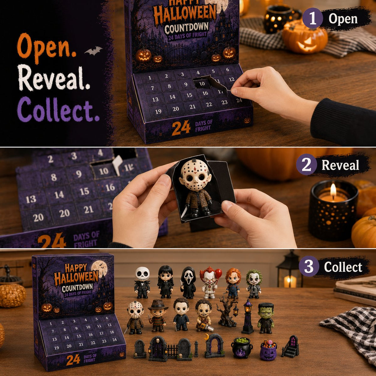 Calendario dell'avvento di Halloween con 24 sorprese a tema