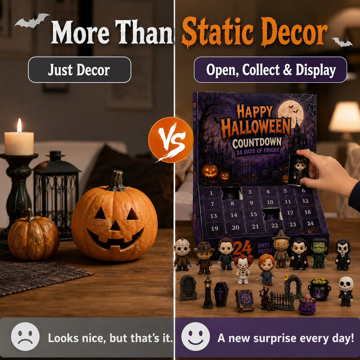 Calendario dell'avvento di Halloween con 24 sorprese a tema