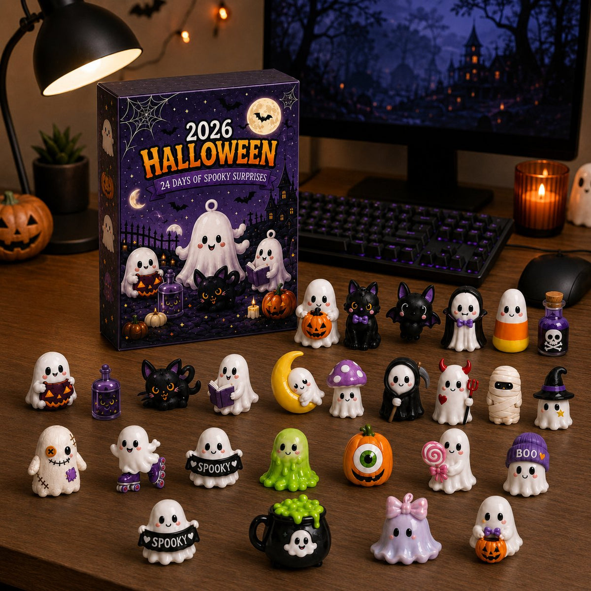Calendario dell'avvento di Halloween con 24 sorprese a tema