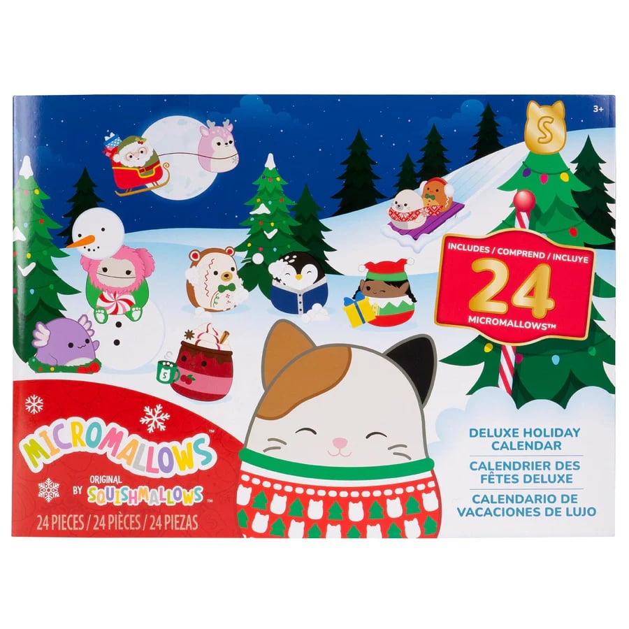 Calendario dell'avvento in peluche con 24 mini pupazzi natalizi, sorpresa quotidiana da 6,5 cm per bambini e collezionis