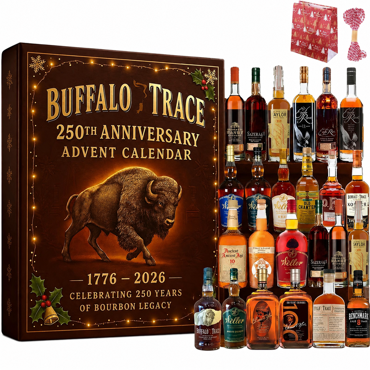 Calendario dell'Avvento Whiskey Bourbon con Ornamenti Regalo Countdown