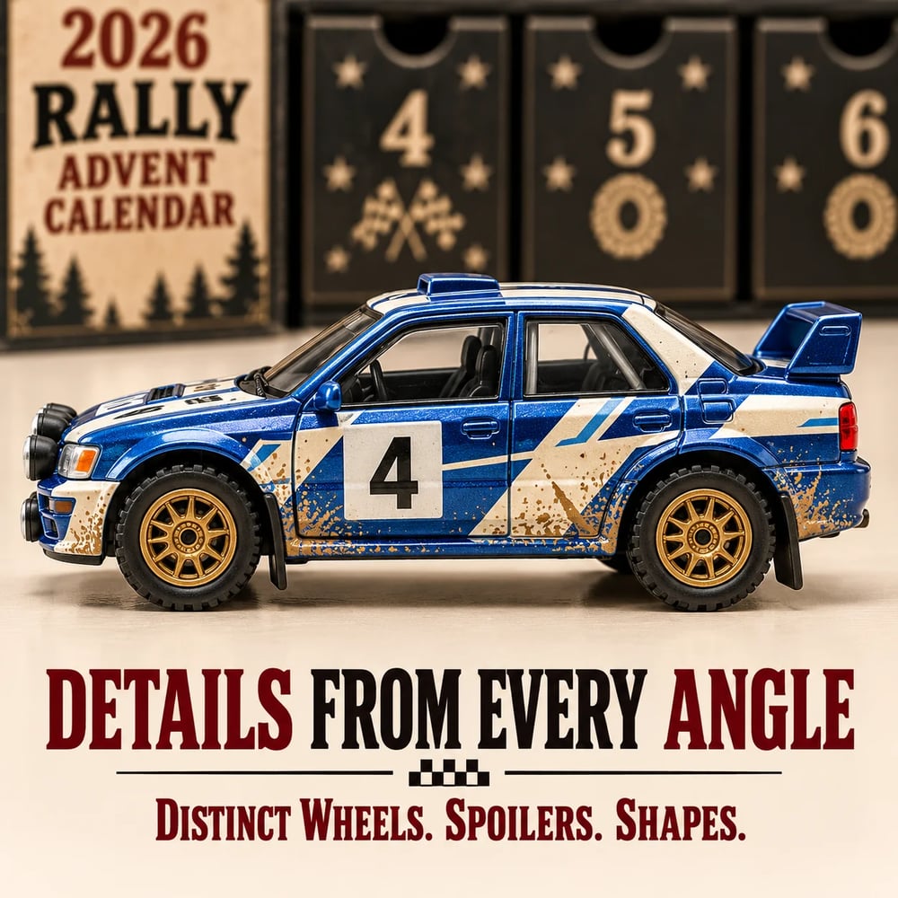Calendario dell'Avvento Rally 2026 – 24 giorni di auto da rally da collezionare