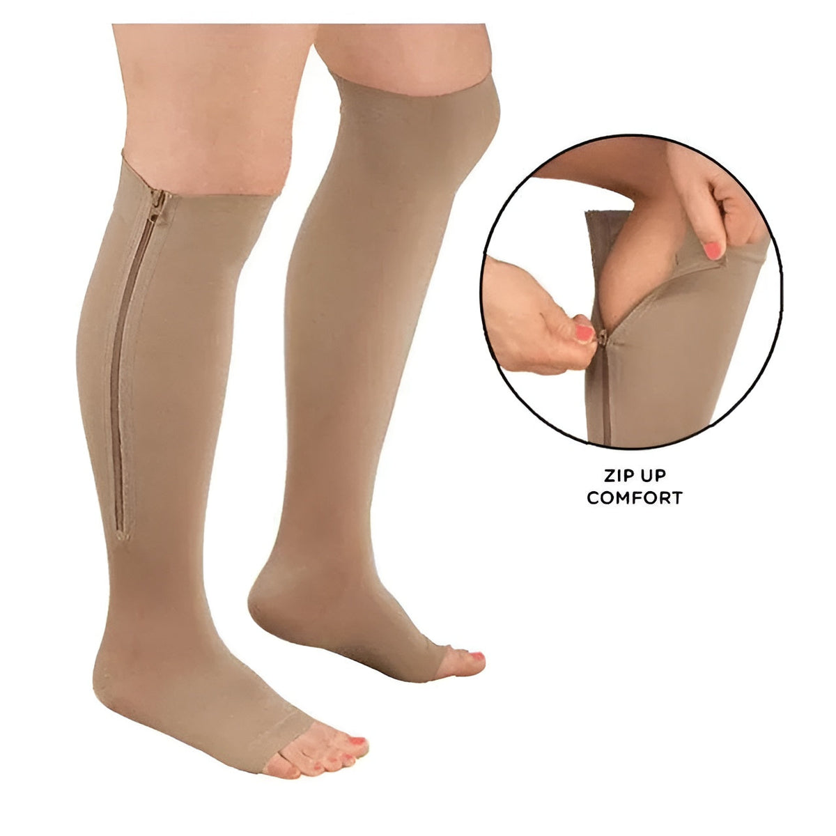 Calze a compressione graduata 20-30 mmHg con zip