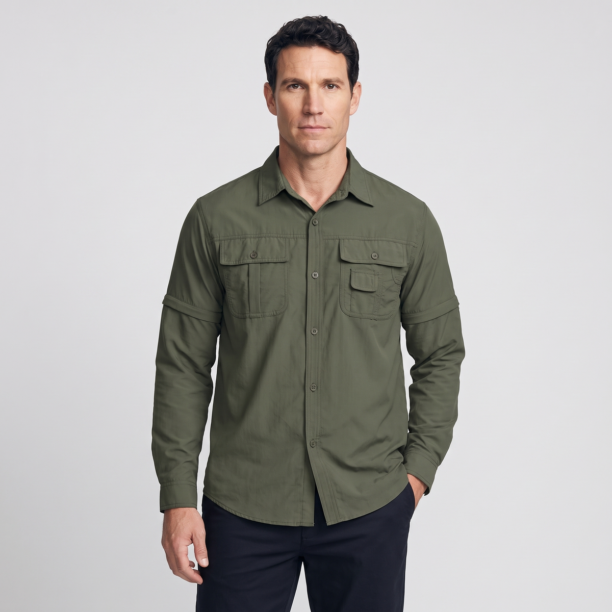 Camicia da trekking da uomo con maniche staccabili