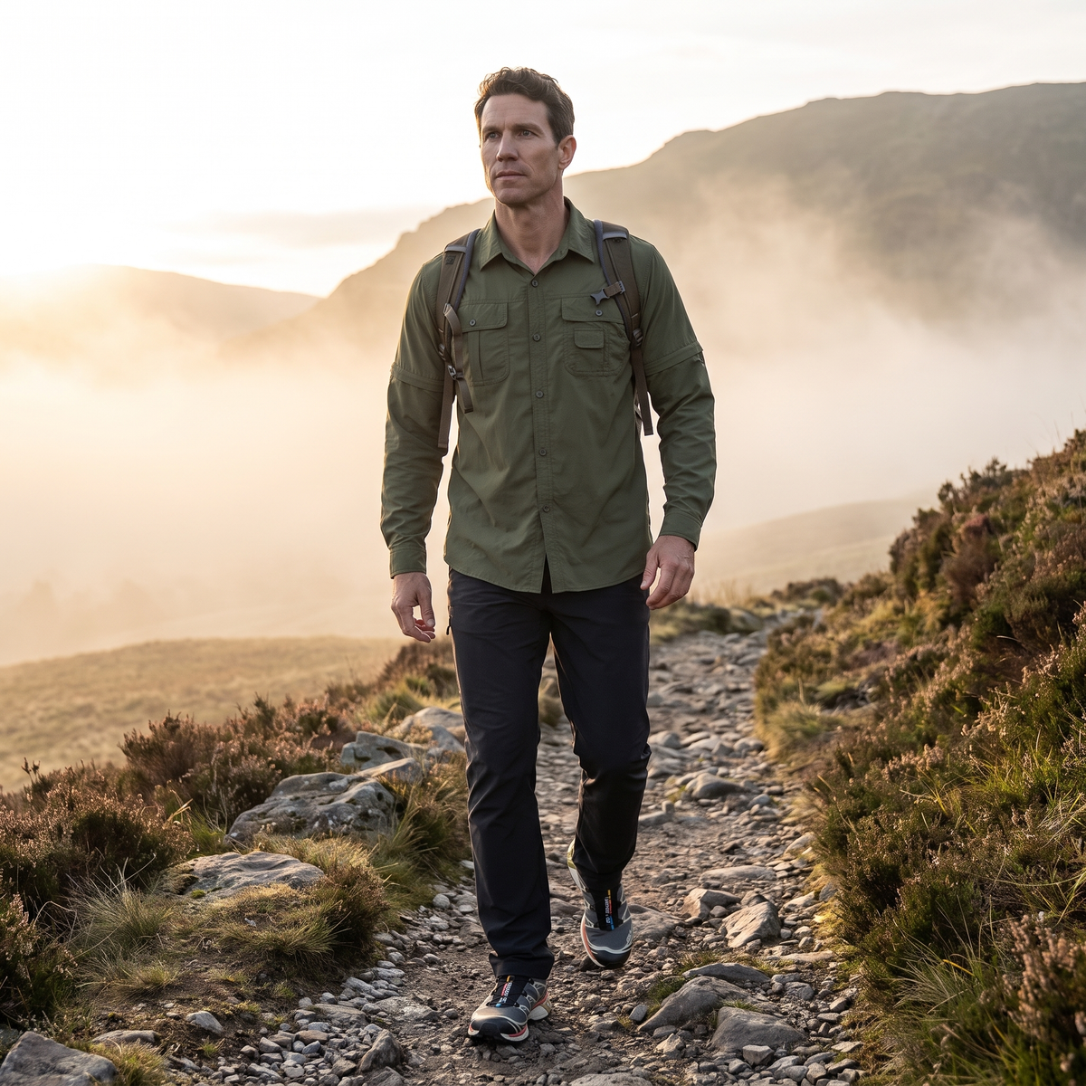 Camicia da trekking da uomo con maniche staccabili