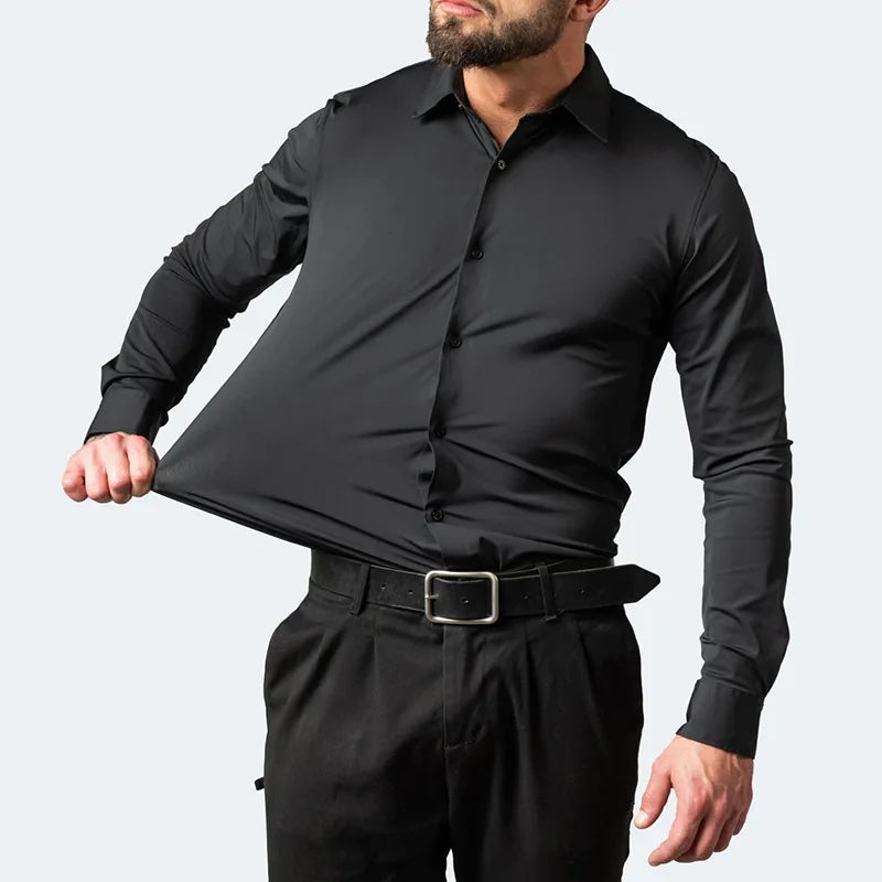 Camicia elegante elasticizzata da uomo