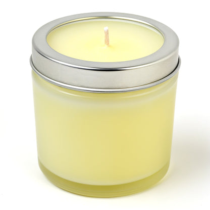 Candela di cera di soia Citrus Breeze Rassivo in vaso di vetro satinato