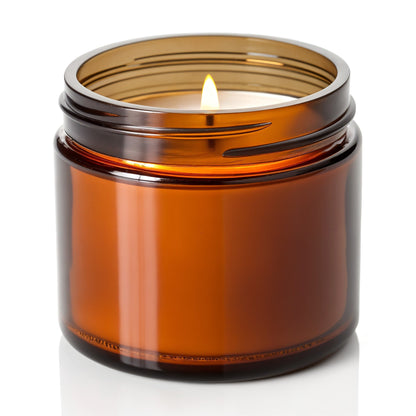 Candela di soia Amber Nights Rassivo in vasetto di vetro ambrato
