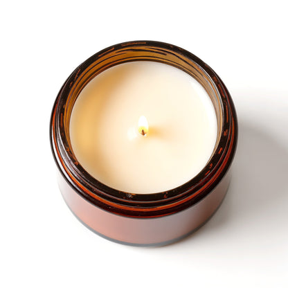 Candela di soia Amber Nights Rassivo in vasetto di vetro ambrato