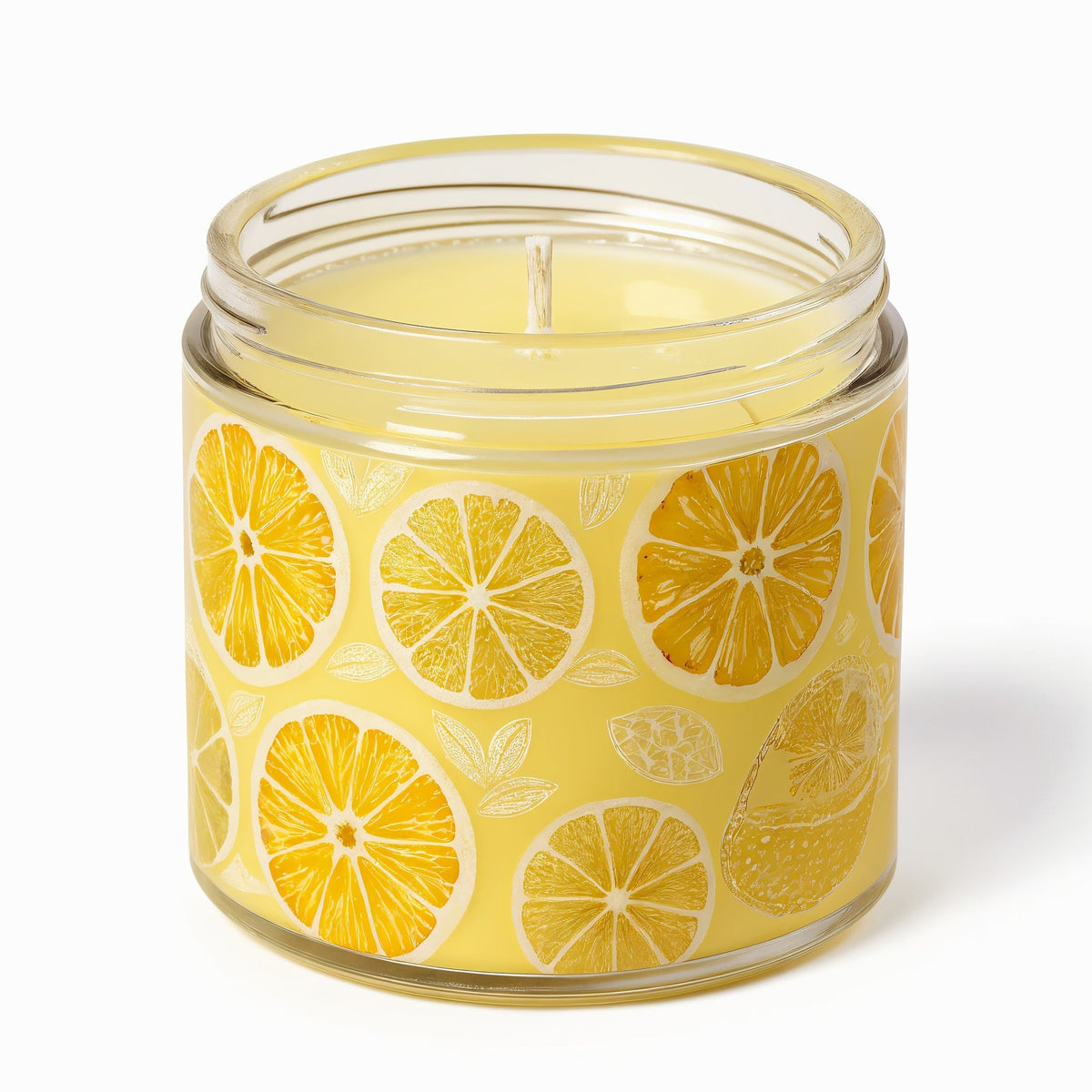 Candela di soia Citrus Zest Rassivo in vasetto di vetro giallo