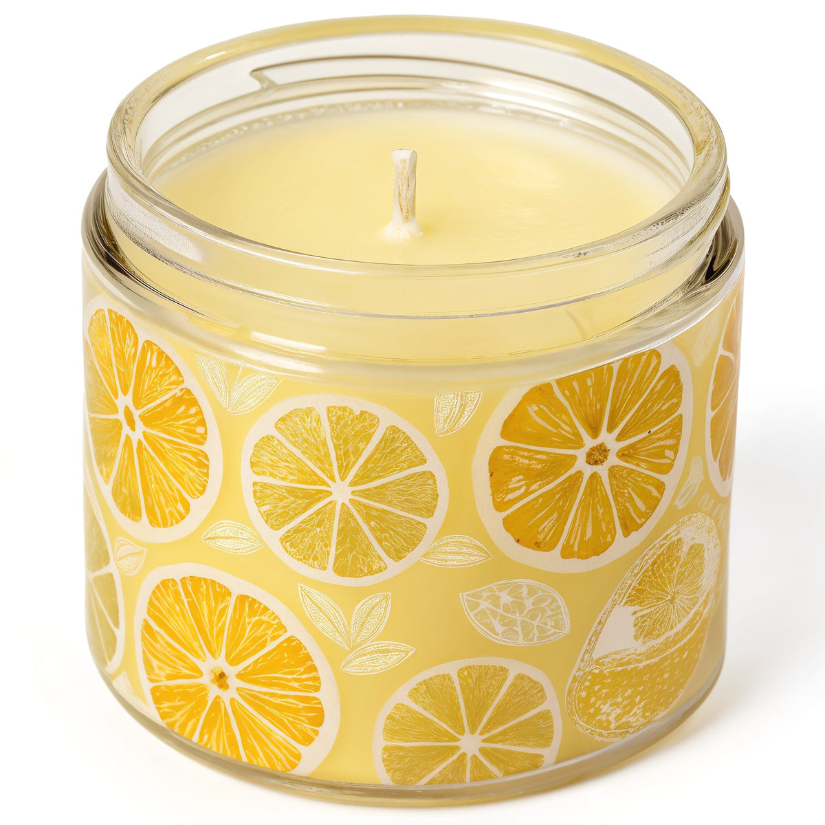 Candela di soia Citrus Zest Rassivo in vasetto di vetro giallo