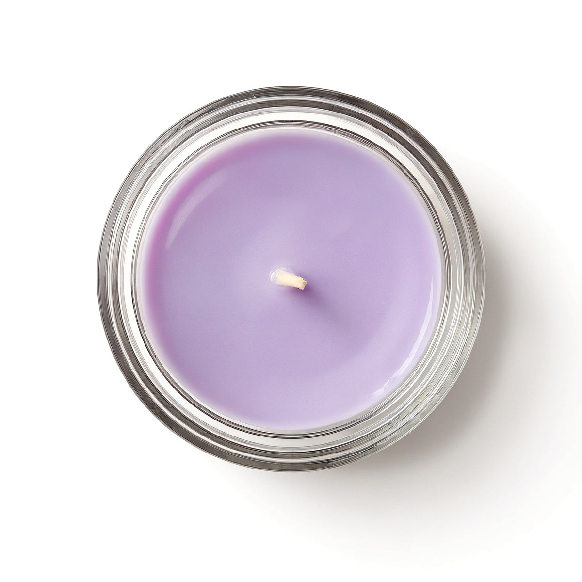 Candela di soia Lavender Fields Rassivo in vasetto di vetro trasparente