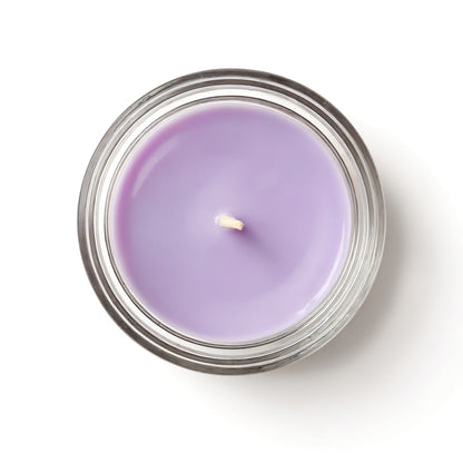 Candela di soia Lavender Fields Rassivo in vasetto di vetro trasparente