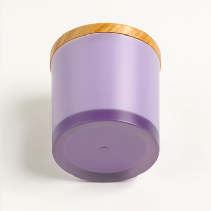 Candela di soia Lavender Fields in vaso di vetro opaco