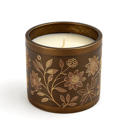 Candela di soia Patchouli Dream in barattolo bronzo