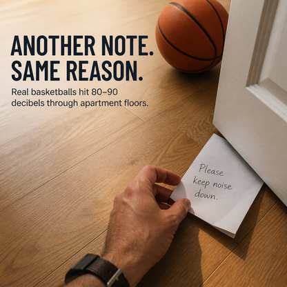 Canestro da basket silenzioso per interni – installazione senza forare