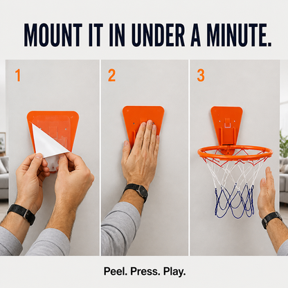 Canestro da basket silenzioso per interni – installazione senza forare