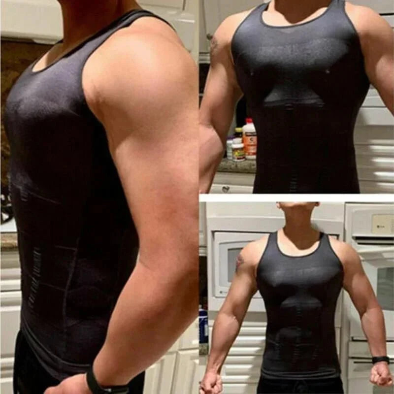 Canotta compressiva da uomo – Massimo – Modella petto e pancia, invisibile sotto le camicie, S–3XL