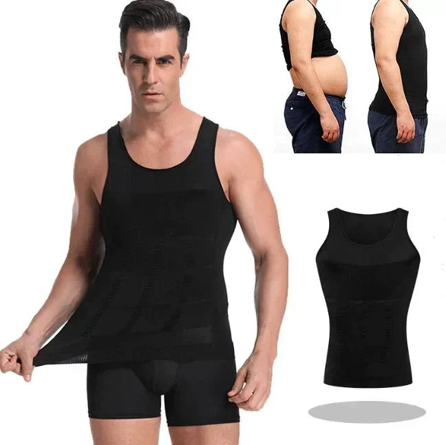 Canotta compressiva da uomo – Massimo – Modella petto e pancia, invisibile sotto le camicie, S–3XL