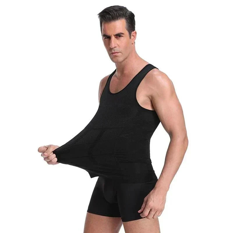 Canotta compressiva da uomo – Massimo – Modella petto e pancia, invisibile sotto le camicie, S–3XL