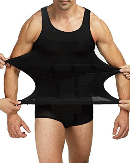 Canotta compressiva da uomo – Massimo – Modella petto e pancia, invisibile sotto le camicie, S–3XL