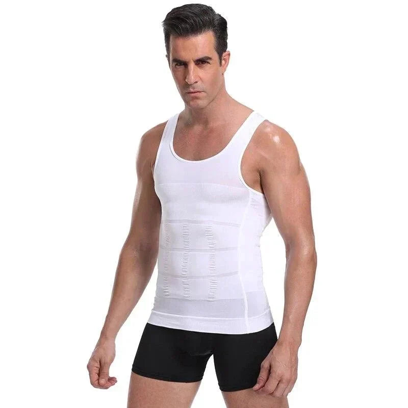 Canotta compressiva da uomo – Massimo – Modella petto e pancia, invisibile sotto le camicie, S–3XL
