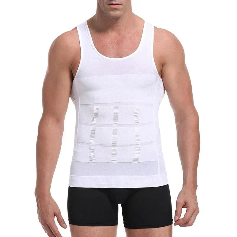 Canotta compressiva da uomo – Massimo – Modella petto e pancia, invisibile sotto le camicie, S–3XL