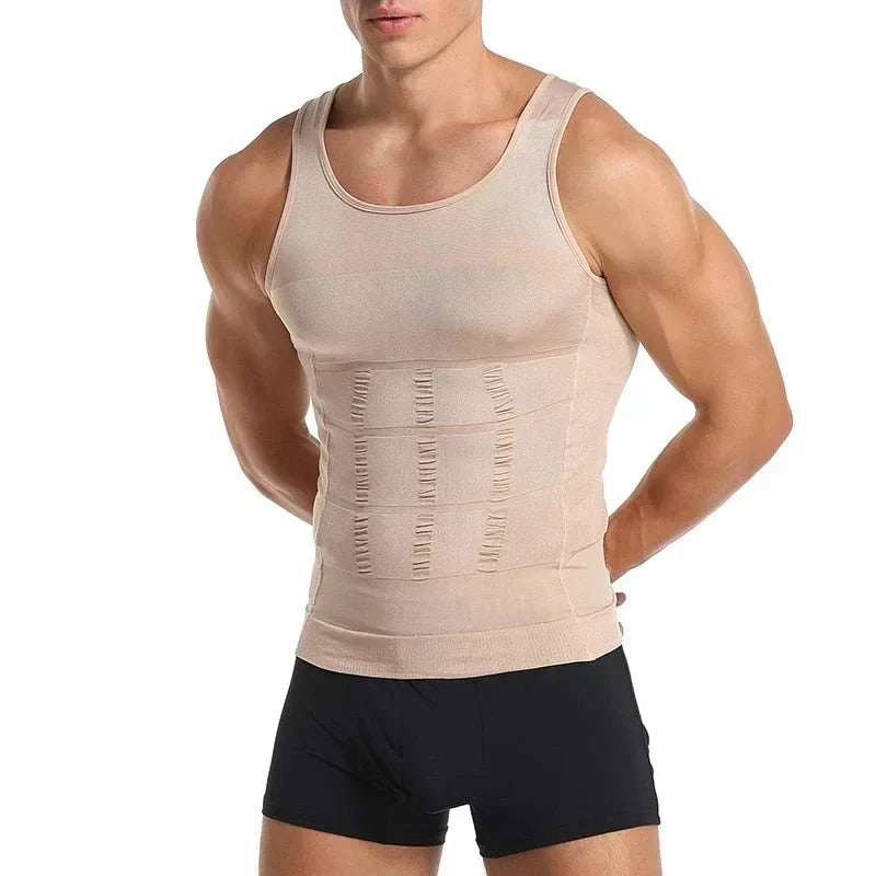 Canotta compressiva da uomo – Massimo – Modella petto e pancia, invisibile sotto le camicie, S–3XL
