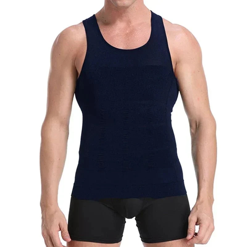 Canotta compressiva da uomo – Massimo – Modella petto e pancia, invisibile sotto le camicie, S–3XL